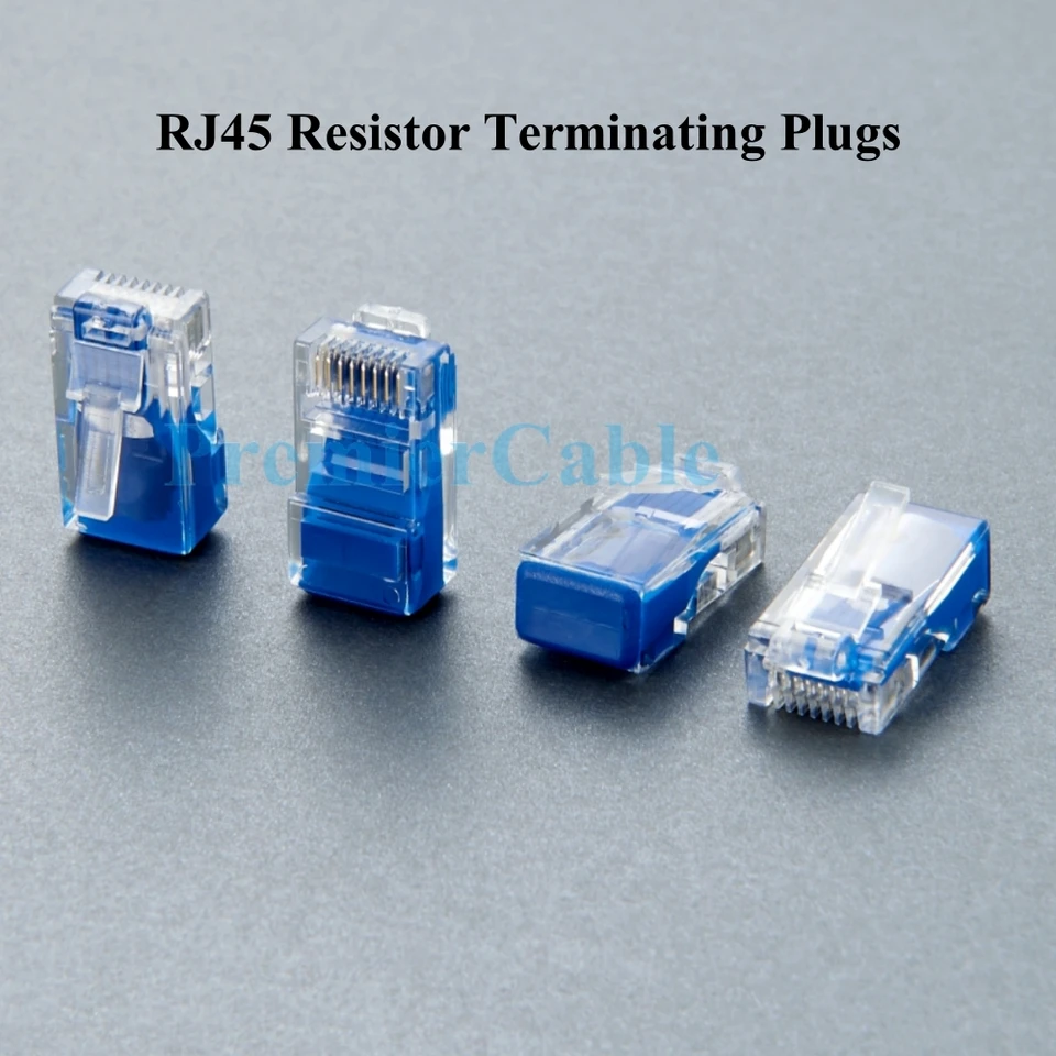 2 Connettori RJ45 Con Resistenza Di Terminazione 120Ω – Neri, Per Test Di Cortocircuito E Diagnostica Di Rete