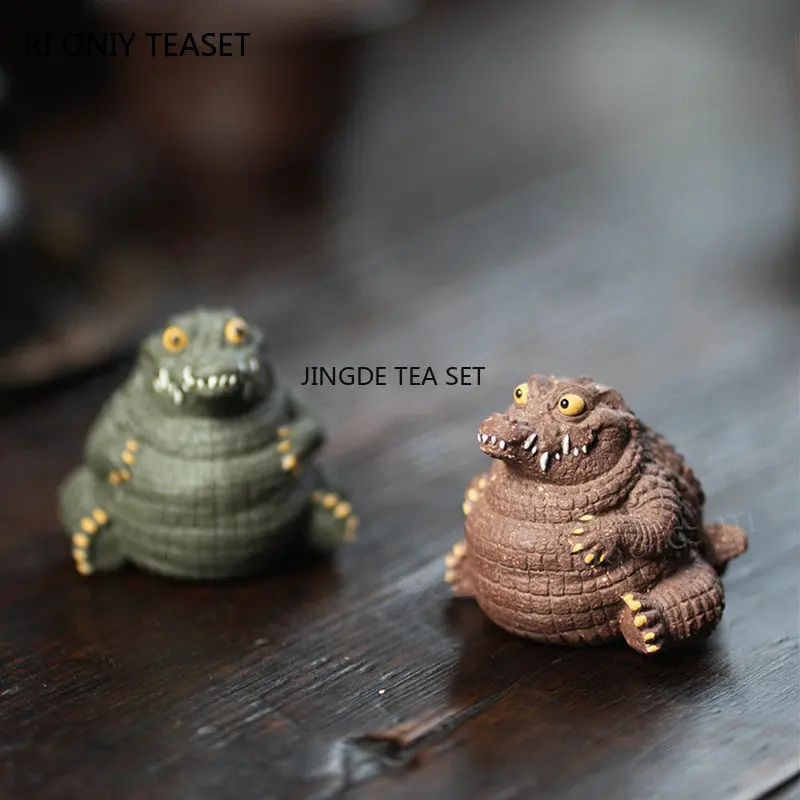 Yixing Yixing Purple Clay Tea Pet Crocodile Statue Animal Tea Ware Crafts Tea Set Accessories