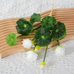 Elegant Artificial Lotus Water Lily Decoration for Home and Hotel Interiors (White)