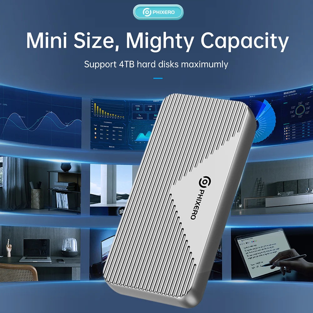 Phixero-gabinete Ssd Nvme em Alumínio Case M.2 Compatível com Thunderbolt Usb 3.2 Usb 3.1 3.0 Tipo-c 40gbps Pcie3.0 - Imagem 4