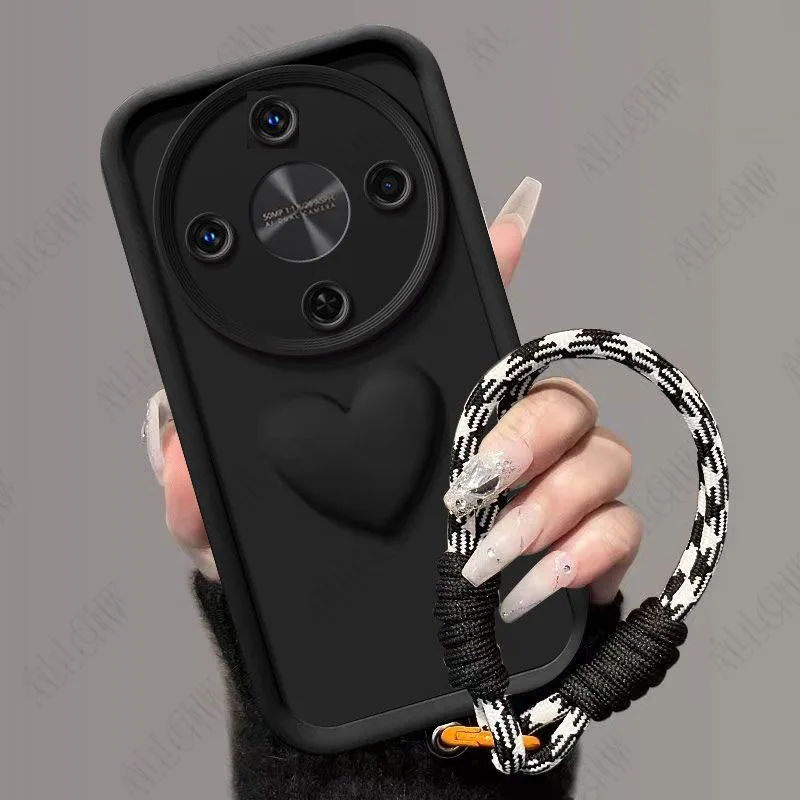Shockproof Love Heart Hand Strap Phone Case with Enhanced Protection