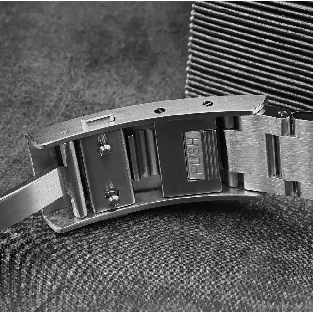 San Martin 16mm New Fly Micro Adjust Clasp Solid 316L Stainless Steel Folding For 3-Link Watch Bracelet Buckle Quality BK1642