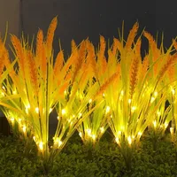 Lumière montée au sol en forme d'oreille de blé à énergie solaire à 7 têtes, adaptée à la cour, au jardin, à la pelouse, à l'extérieur, au Camping, à la décoration de fête, 1 pièce 1
