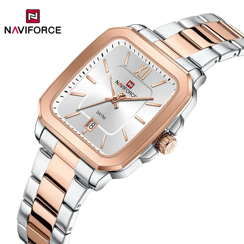 NAVIFORCE Couple Waterproof Casual Fashion Quartz Watches for Women Men Ladies Stainless Clock Lover's Date Gift quartz watch fashion couple watches