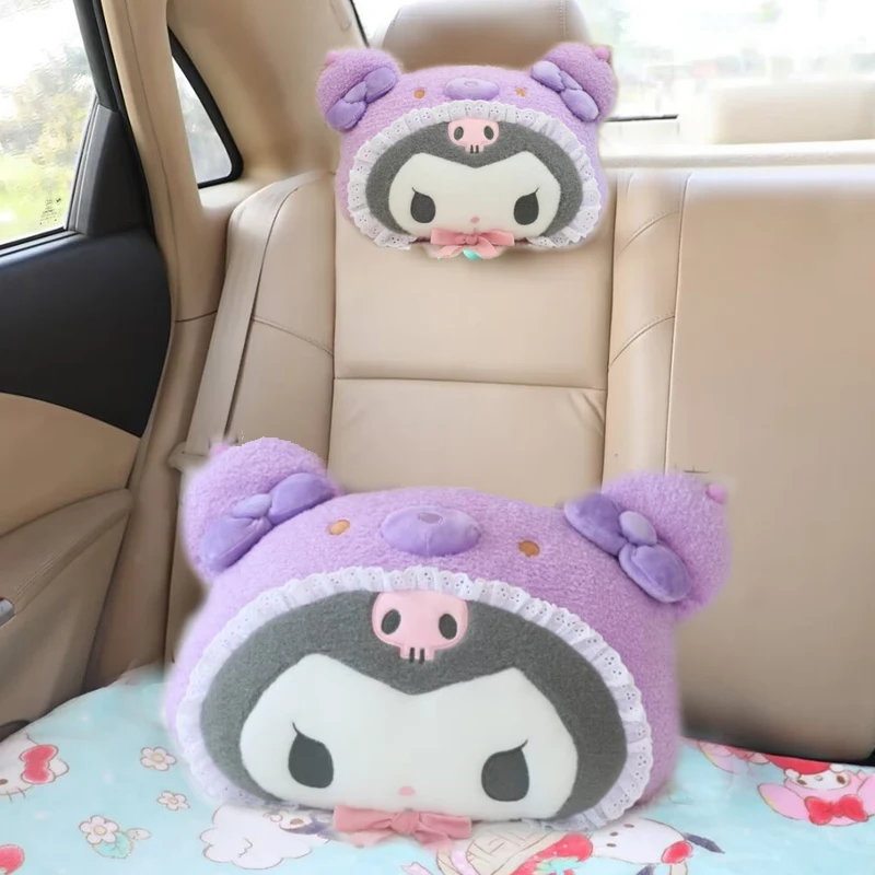 Sanrio Car Headrests Hello Kitty Car pillow Cushion Car Seat Pochacco Cinnamoroll My Melody Kuromi Pillow Girl Gift