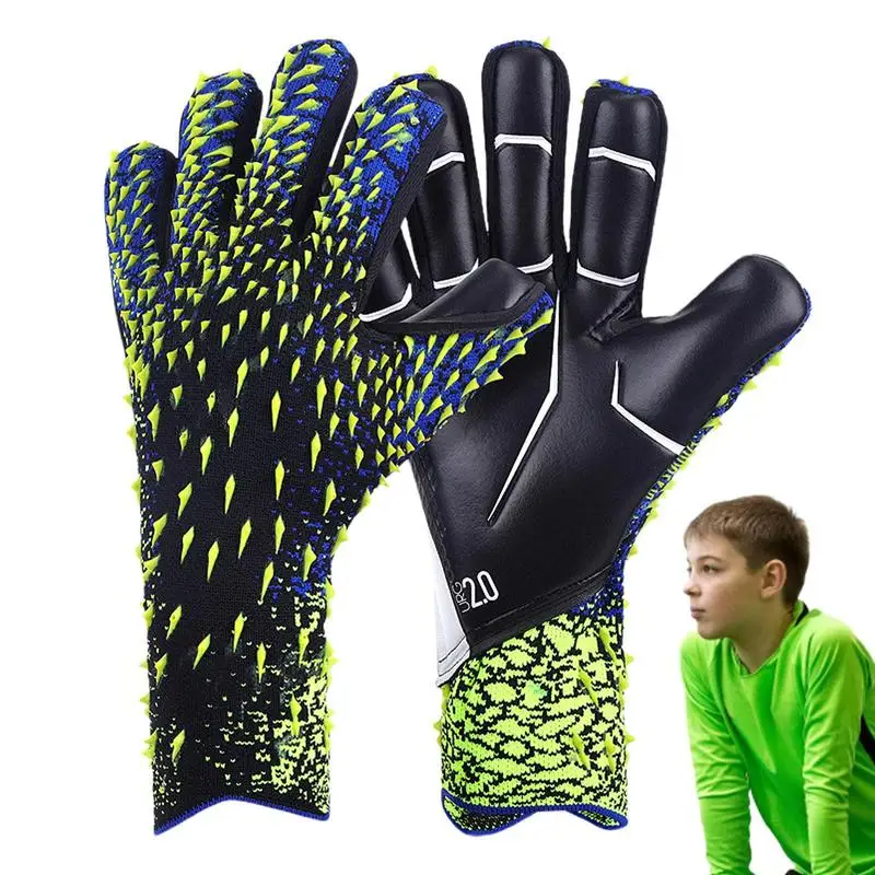 

Kids Goalie Gloves Soccer Non-slip Child Glove Sweatproof Thickened Shock Absorption Gloves For Boys With Strong Grips Palms