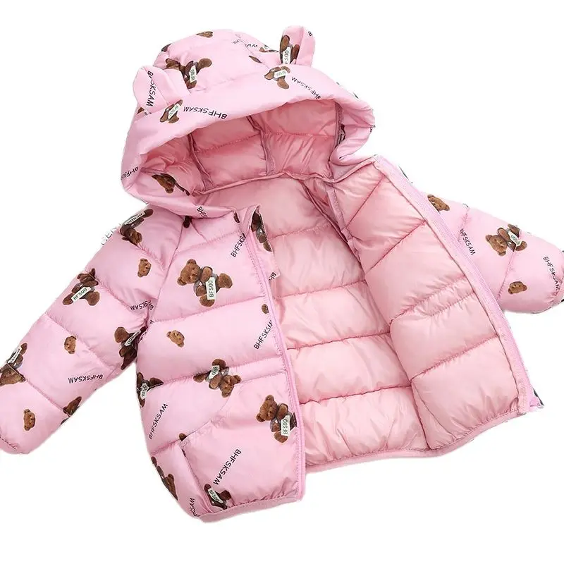 Fashion Infant Toddler Down Jackets Winter Down Jackets For Baby Girls Outerwear Boys Cartoon Bear Coat  New Children's Clothing