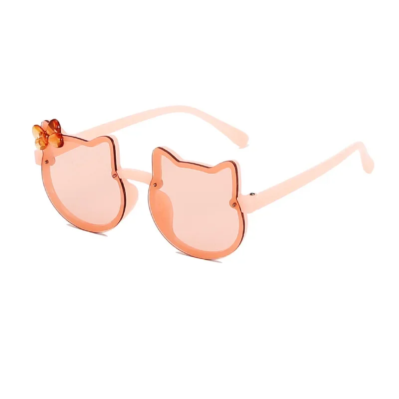 Kids Cartoon Sunglasses Cat Eye Bowknot Ocean Color Sun Glasses Girls Boy Children Outdoor Round Polarized UV400 Eyewear kids sunglasses children sunglasses