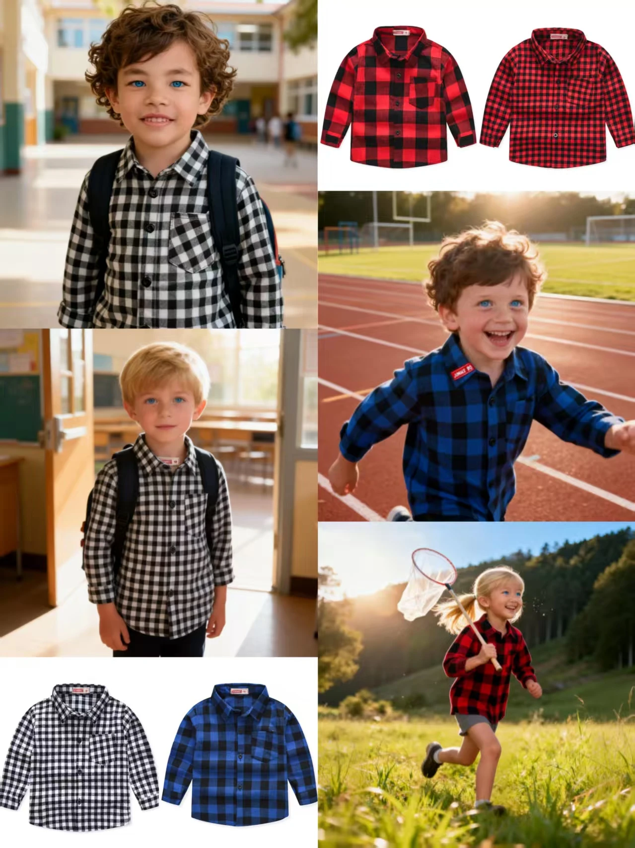 Kids Classic Plaid Shirt 1