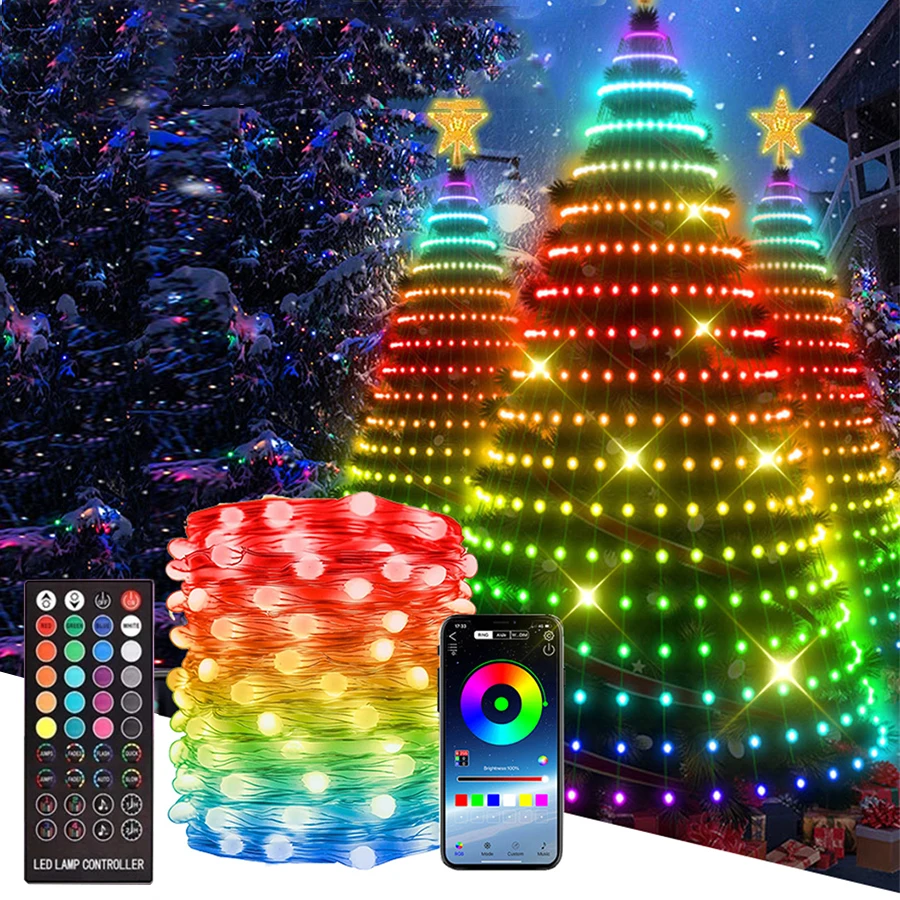 1pc 5m/10m Smart Controlled Usb Christmas Tree Led String Light