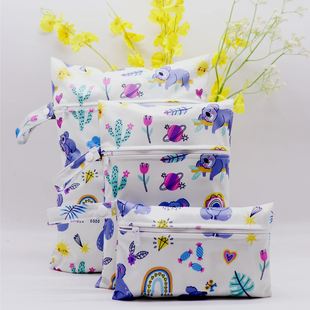 3pcs Set Wetbag Waterproof PUL Nappy Dry Bag for Diapers Inserts Mini Fashion Wet Diaper Bag Portable Storage mini wet bag