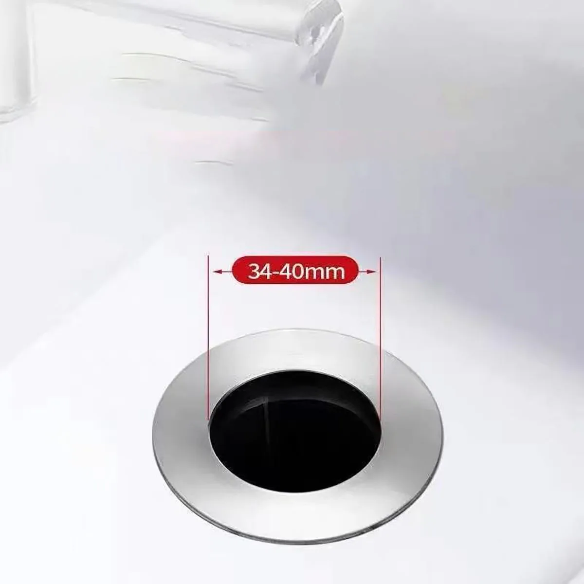 Universal Rebound Drain Plug Filter Basin Pop-up Chrome Sink Filter Hair Catcher Bathroom Sink Drain Stopper Easy Push Type