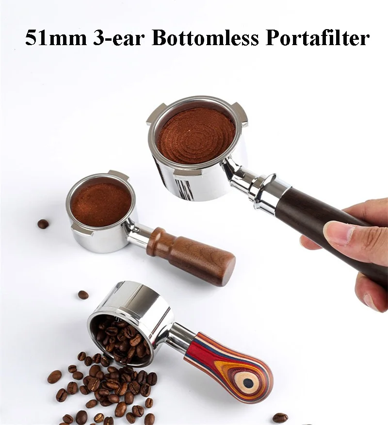 Naked Coffee Portafilter 51mm Stainless Steel Coffee Handle 1/2/4 Cup Basket Delonghi EC680/EC685/EC785/EC885
