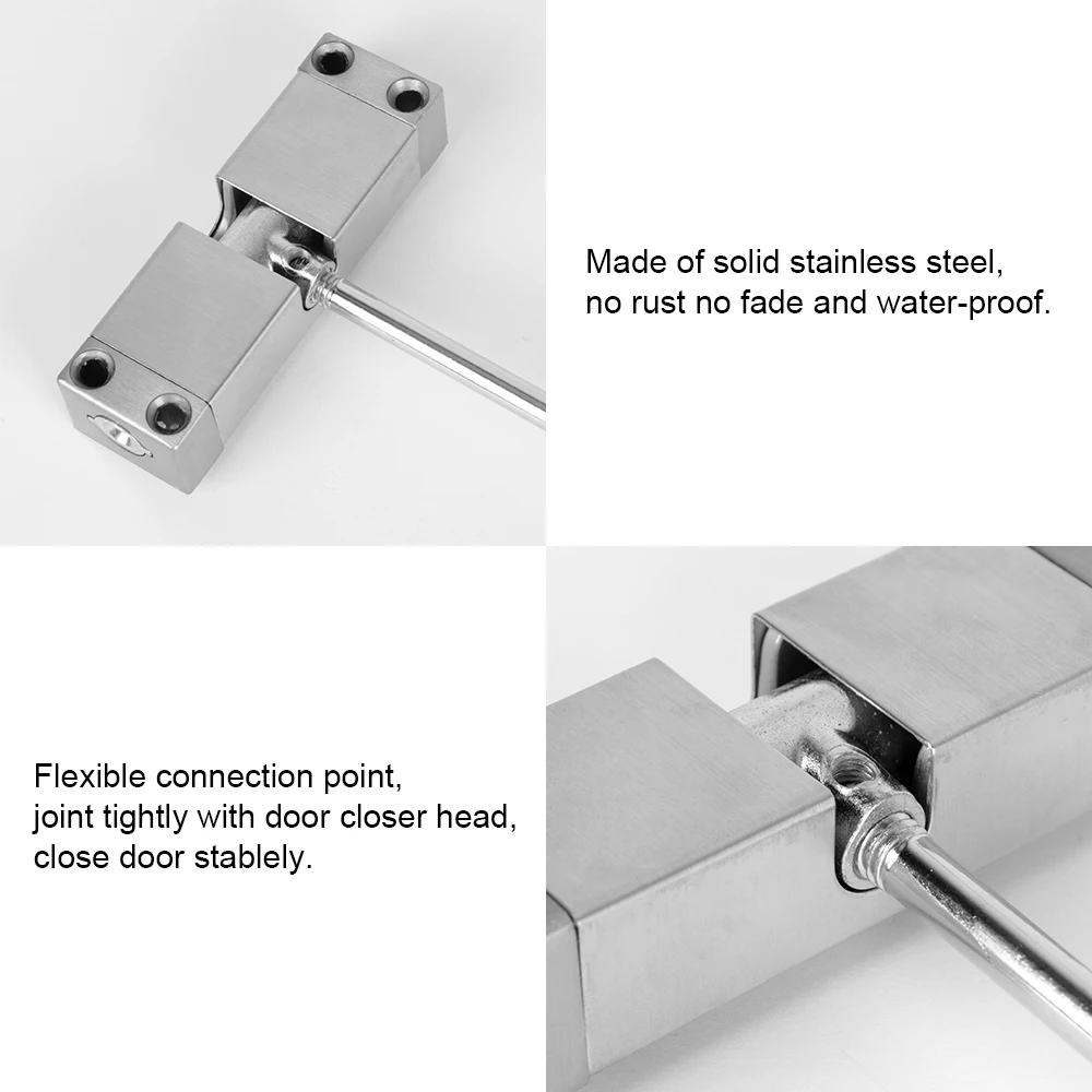 Door Closer Durable Furniture Door Hardware Automatic Spring Door Closer Adjustable Stainless Steel Closing Device Security Lock