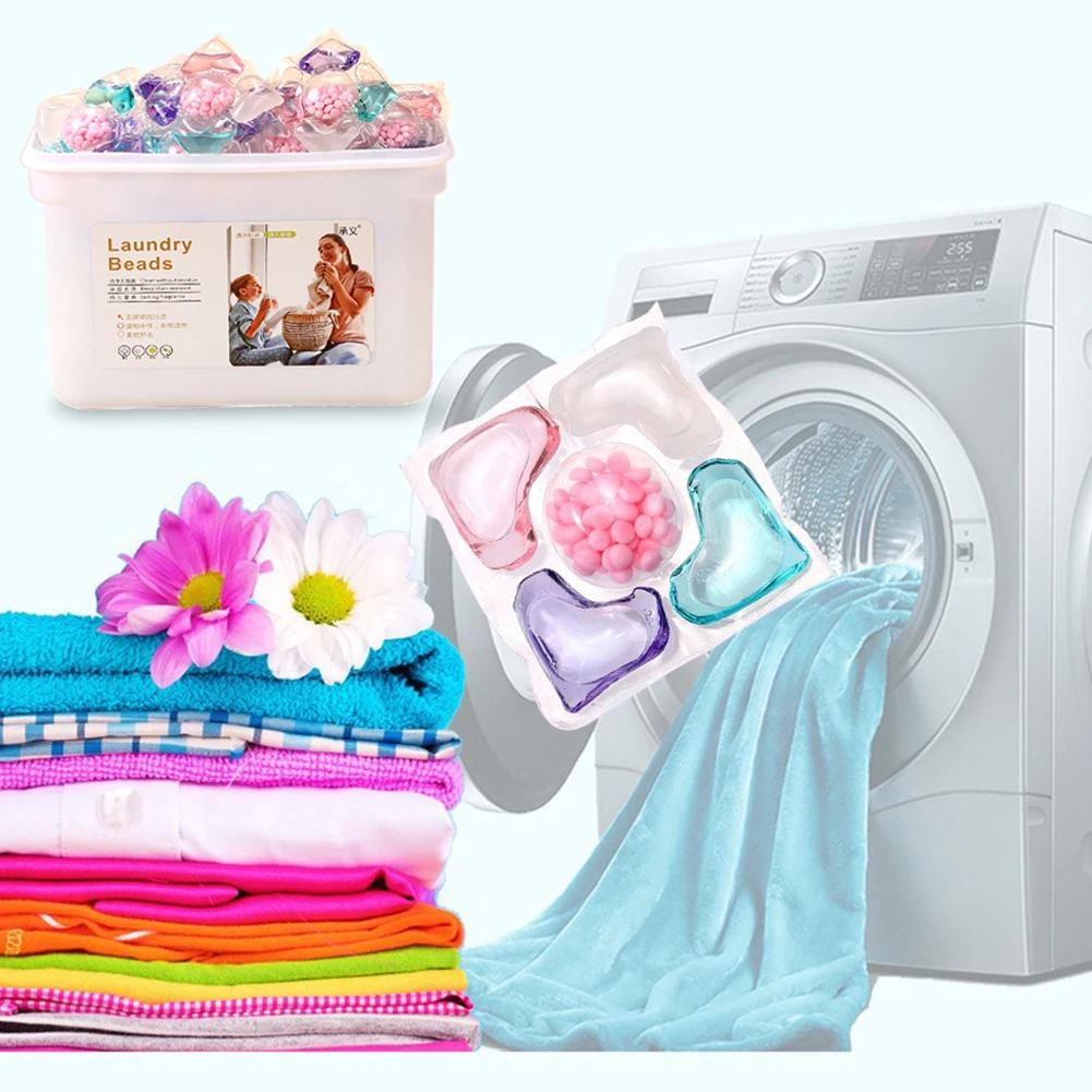150/100Pcs Laundry Detergent Soap Box 5 in 1 Multi-purpose Strong Detergent Laundry Long Lasting Aroma Liquid Capsule Ball