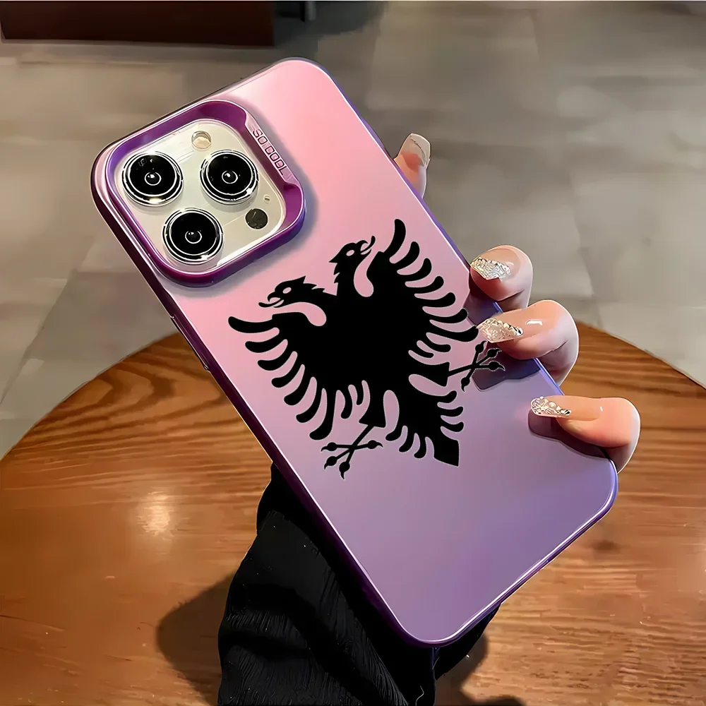 Stylish Anti-Fall Matte Back Cover with Albanian Eagle Design