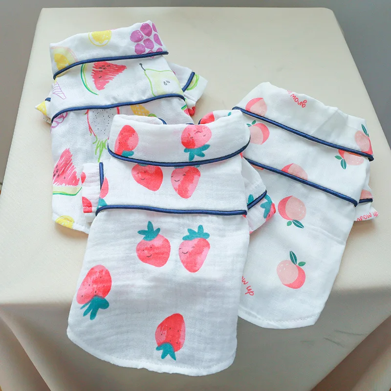 Summer Dog Shirt Pajamas Coat Cat Puppy Outfit Yorkshire Terrier Pomeranian Pyjama Shih Tzu Maltese Poodle Bichon Pet Clothes