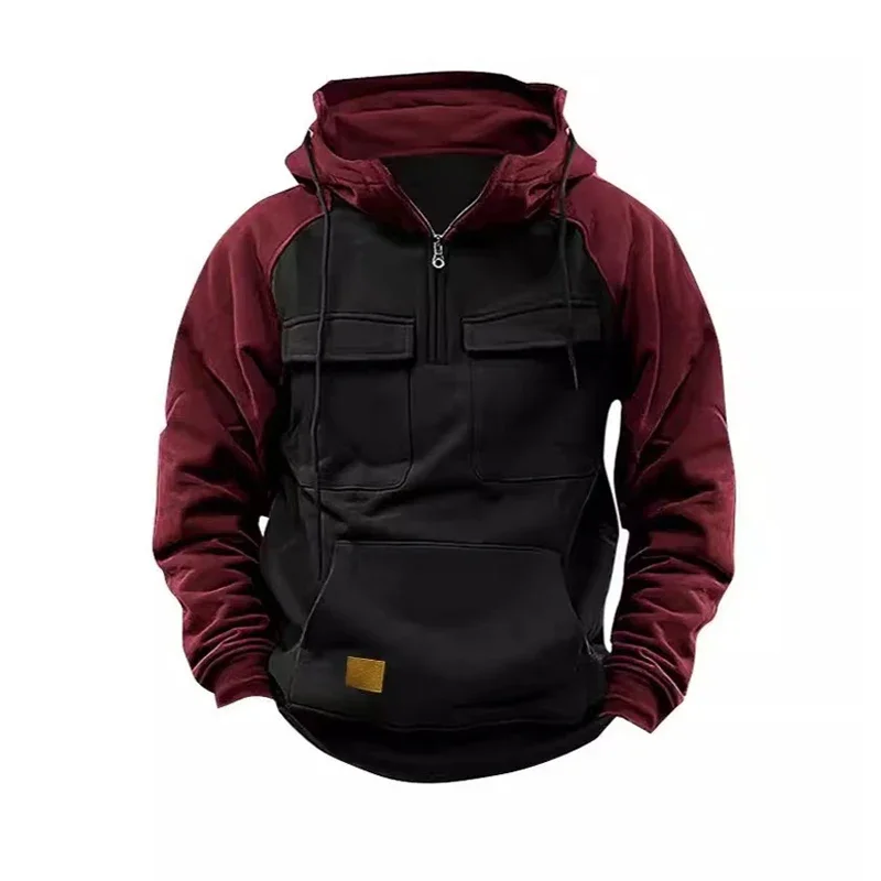 Men's Winter Warm Fleece Hoodie Jacket – Thick Zipper Patchwork