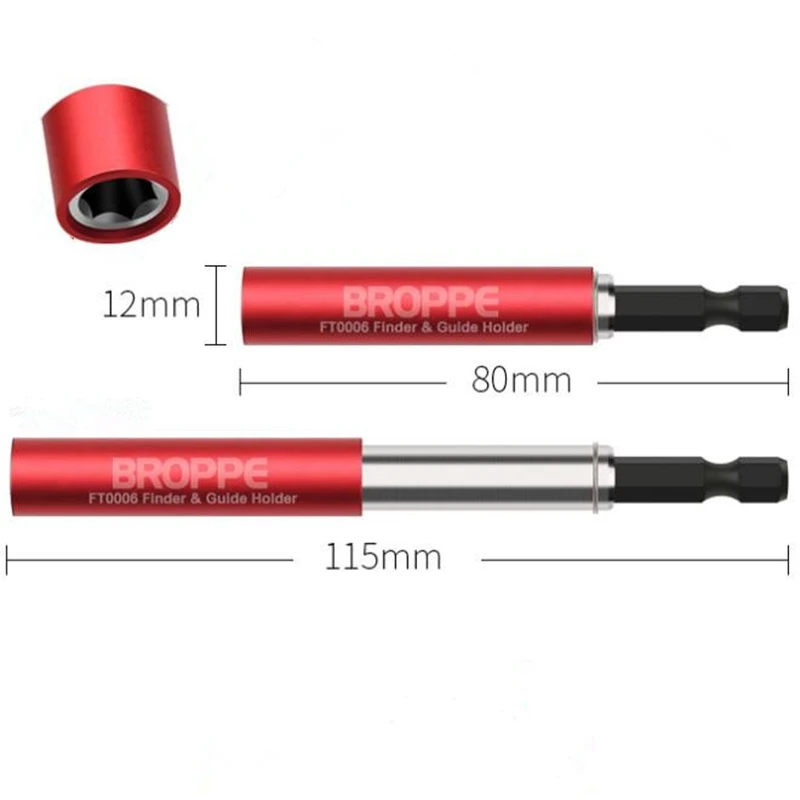 BROPPE CR-V 조정 가능한 스크루 드라이버 비트 익스텐션 로드, 1/4 인치 육각 섕크, 빠른 연결, 80mm
