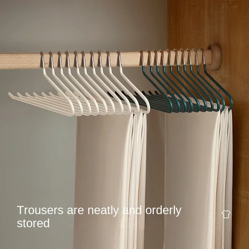 Seamless Trouser Hanger Non-Slip Metal Shirt Trouser Hook Hanger Open Pant Coat Wardrobe Organzier Clothes Rack 5/10pcs