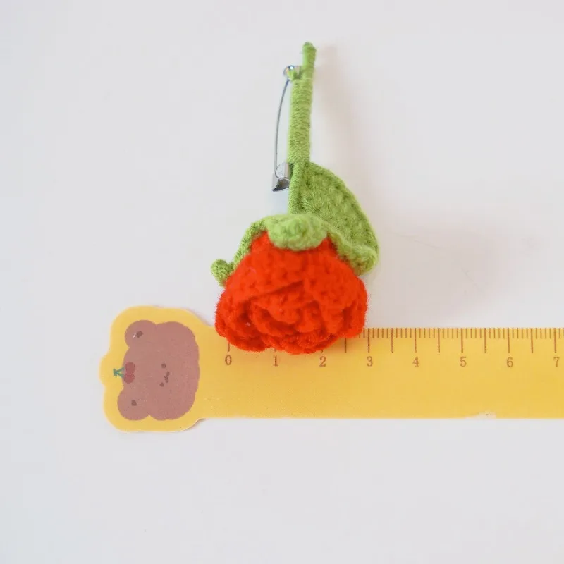 1pc Finished Handmade Rose Brooch Crocheted Chest Flower Accessory Temperament Small Brooch Flower Clothing Accessory Decoration