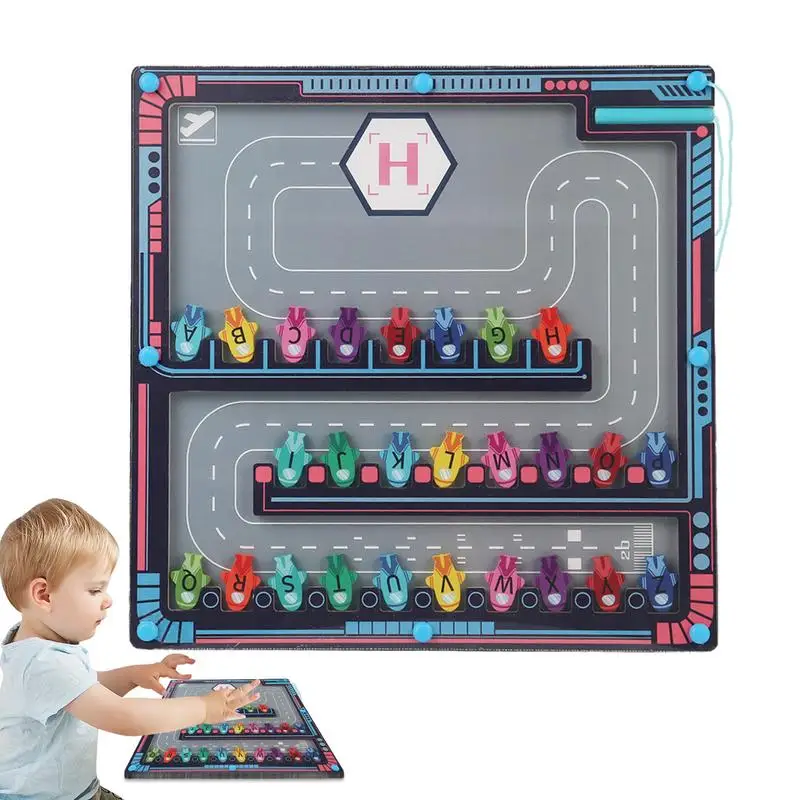 

Магнитная доска-лабиринт, деревянная доска-лабиринт с буквами, головоломка, Женская развивающая игрушка, детские игрушки для возраста 3 года