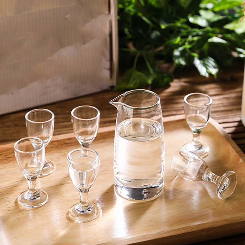 Description Picture 2 of item7pcs Wine Glasses  Set 100ml Wine Dispenser + 6pcs Shot Glass 10ml/12ml/15ml Transparent Cups Set with Gift Box Drinkware Cups