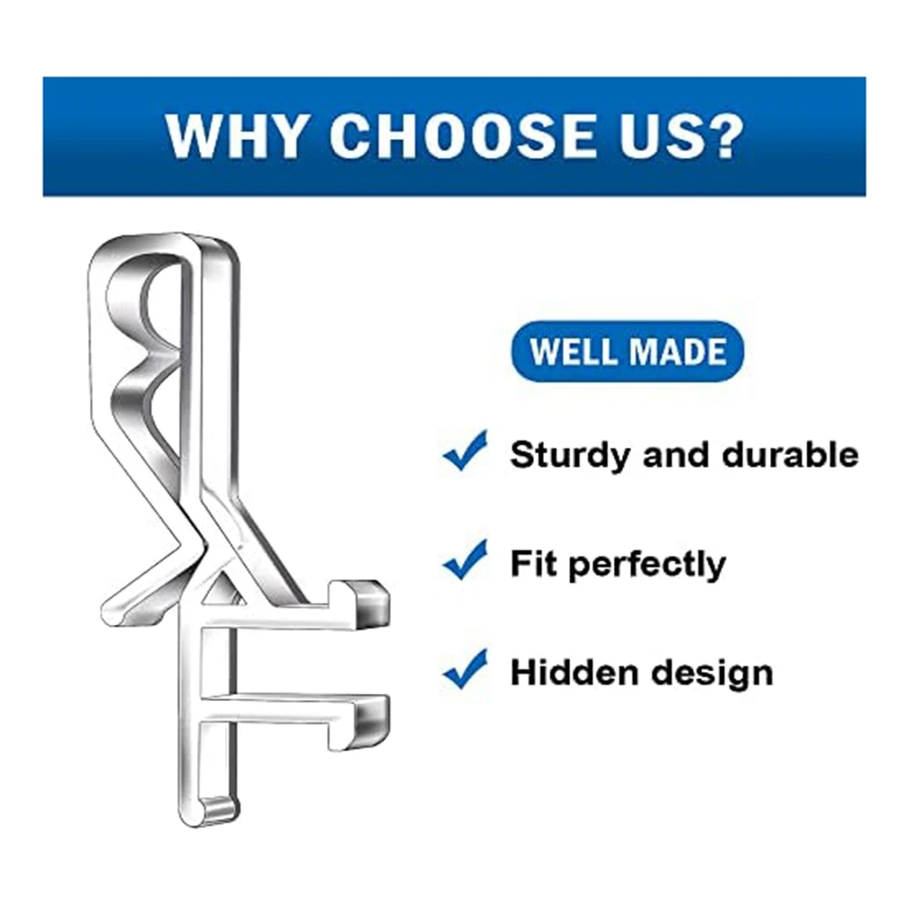Hidden Channel Valance Clips, 1-7/8Inch Clear Plastic Valance Clips for the with a Groove in the Back ( 24Pcs )
