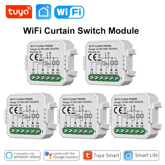 Tuya สมาร์ท WiFi ผ้าม่านโมดูลสวิทช์สําหรับผ้าม่านลูกกลิ้งชัตเตอร์ไฟฟ้ามอเตอร์ Smart Life App Control รองรับ Google Home Alexa 1