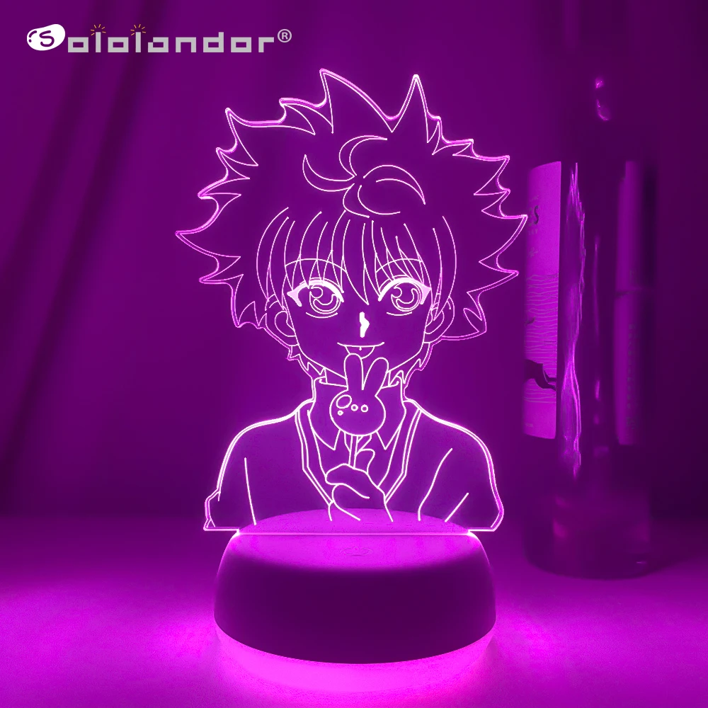 

New Anime Hunter X Hunter Killua 3d Led Light for Bedroom Decor Nightlight Birthday Gift Acrylic Led Night Lamp Hxh Cute Killua