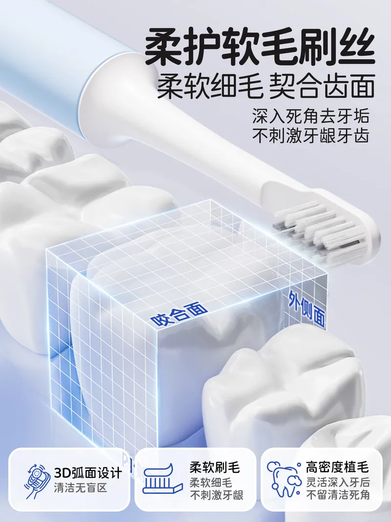 귀여운 키티 쿠로미 멜로디 전동칫솔 IPX7 방수 360 °   USB 충전 3가지 모드 치아 청소 소녀 선물