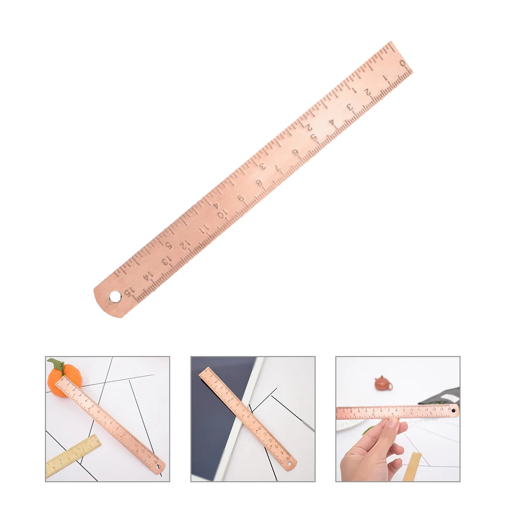 Straight Drawing Ruler Tool Scale Drawing Ruler Portable Copper Measuring Tool School Office Supply Student Stationery simple style transparent plastic ruler diy drawing tool student office learn stationery drawing school supplies