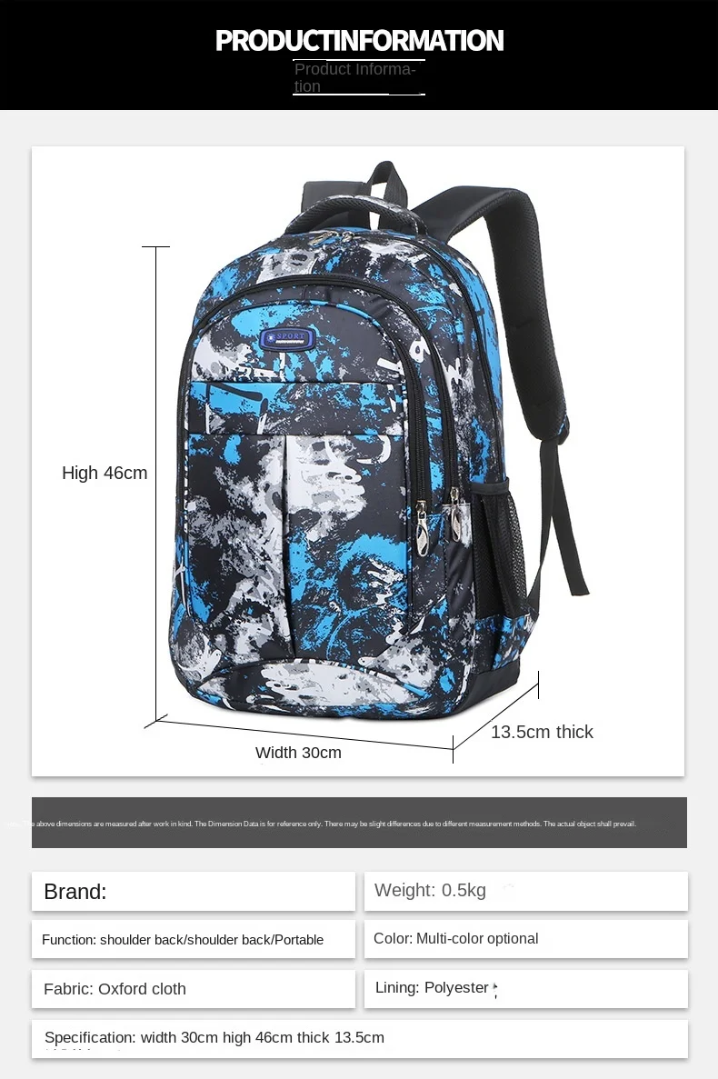 Lässiger Unisex-Rucksack für Mittelschüler und Oberschüler, große Kapazität, leichte Schultaschen, Geschenke 2026 – Detail 30