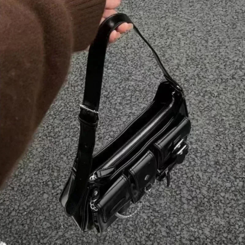 Richme Punk Bolso Mujer Fashion 2026 Trend New Design Chains Crossbody Shoulder Bags Harajuku Y2k PU Individuality Ladies Bags