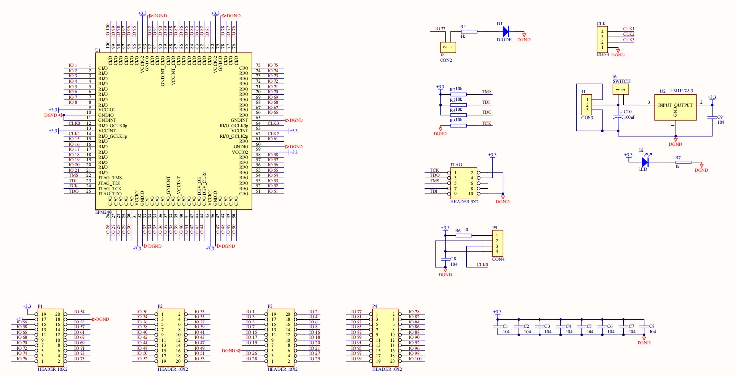 Altera MAX II EPM240 CPLD Development Board Experiment Board Learning Breadboard – Detail 1
