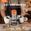 VEVOR Wood Router 1.25HP 800W Compact Wood Trimmer Combo Tool 30000RPM 6 Variable Speeds for DIY Woodworking Slotting Trimming 2