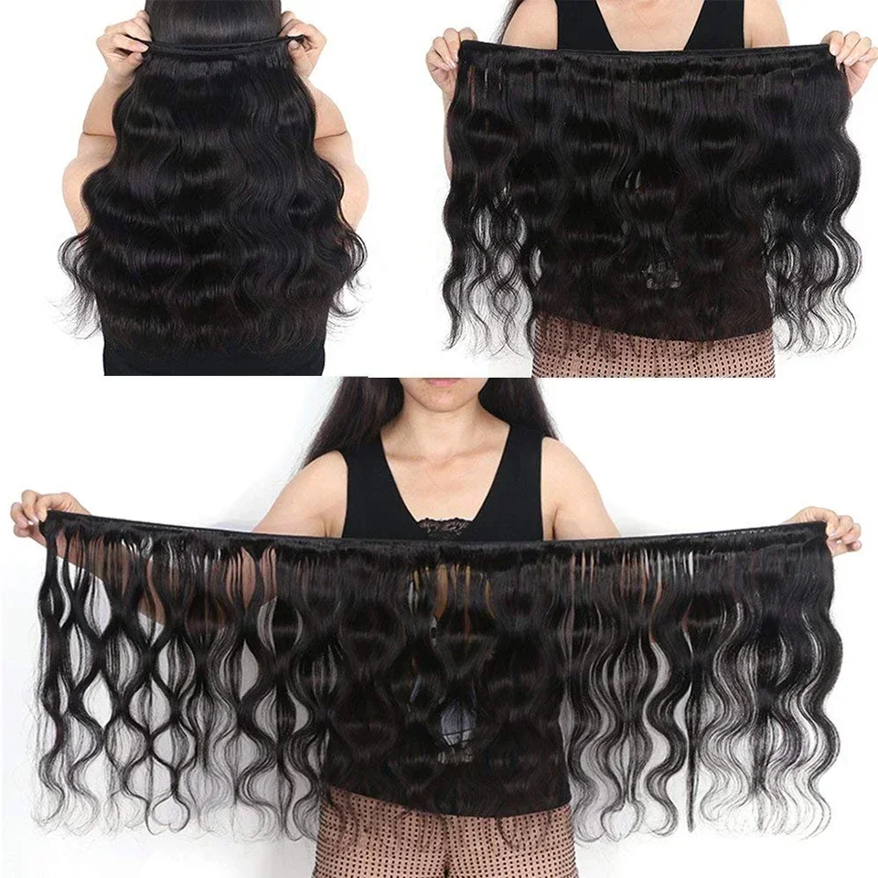 Human Hair Extensions 30 40 Inch Body Wave 3 4 Bundles Brazilian Remy Unprocessed Burmese Raw Virgin Human Hair Double Bundles Weave Extensions