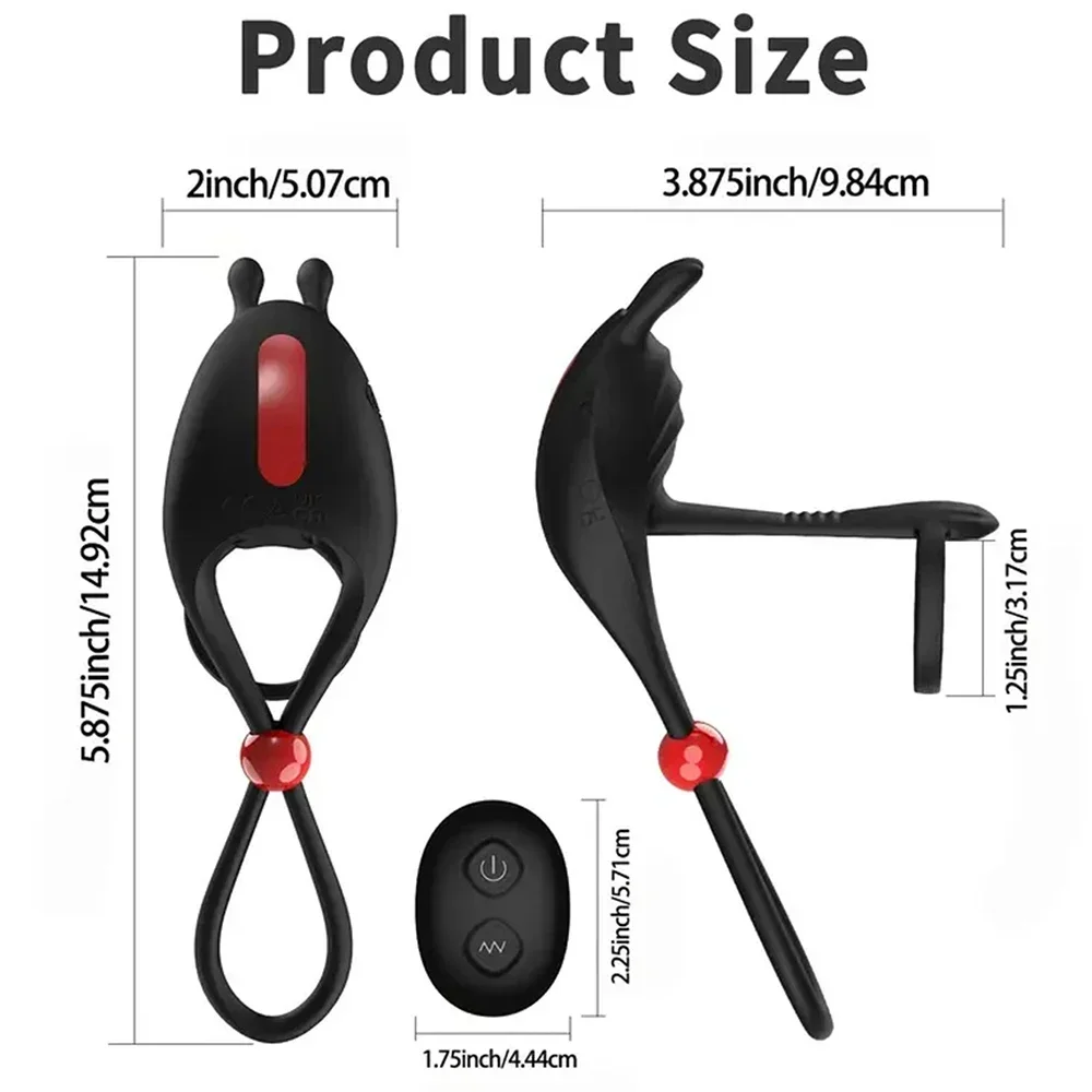 Vibrating Penis Ring Adjustable Remote Control for Men Ejaculation Delay Clit Stimulator Adult Goods Sex Toy