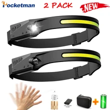 

Super Bright LED Headlight High Lumen Motion Sensing Portable Headlight COB with Built-in Battery USB Rechargeable Headlight