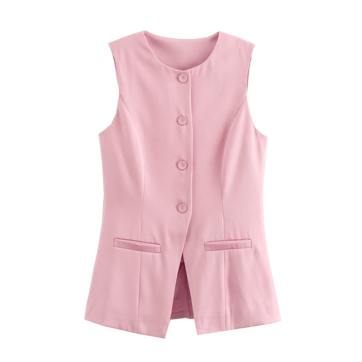 White High Waist Pocket Vests Top Women's Sleeveless Slim Patchwork Fashion Solid Streetwear Female Y2k Vests Top Autumn