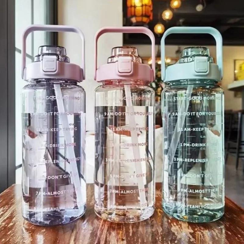 2L Water Bottle with Straw 2