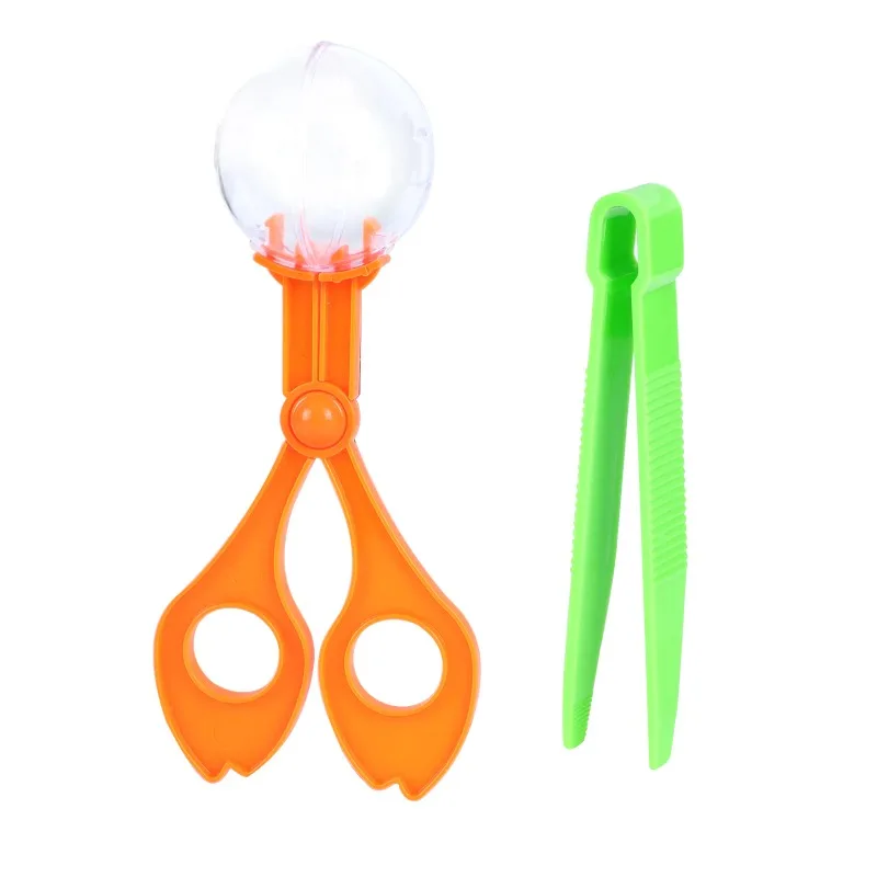 Plastic Nature Exploration Scissor Kids Tweezers Bug Scooper Handy Catcher Tong Set Plastic Tool Outdoor Clamp Catch Toddlers 2
