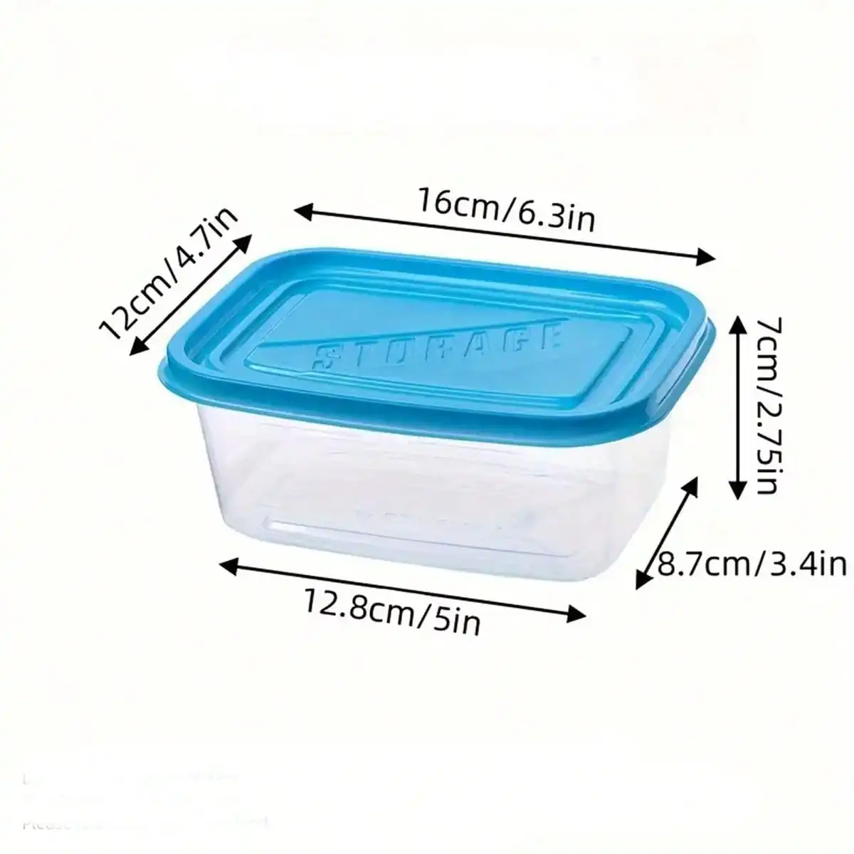 10 Randomly Colored Lunch Boxes, Transparent Rectangular Food Storage Boxes with Sealed Lids, Stackable - 3