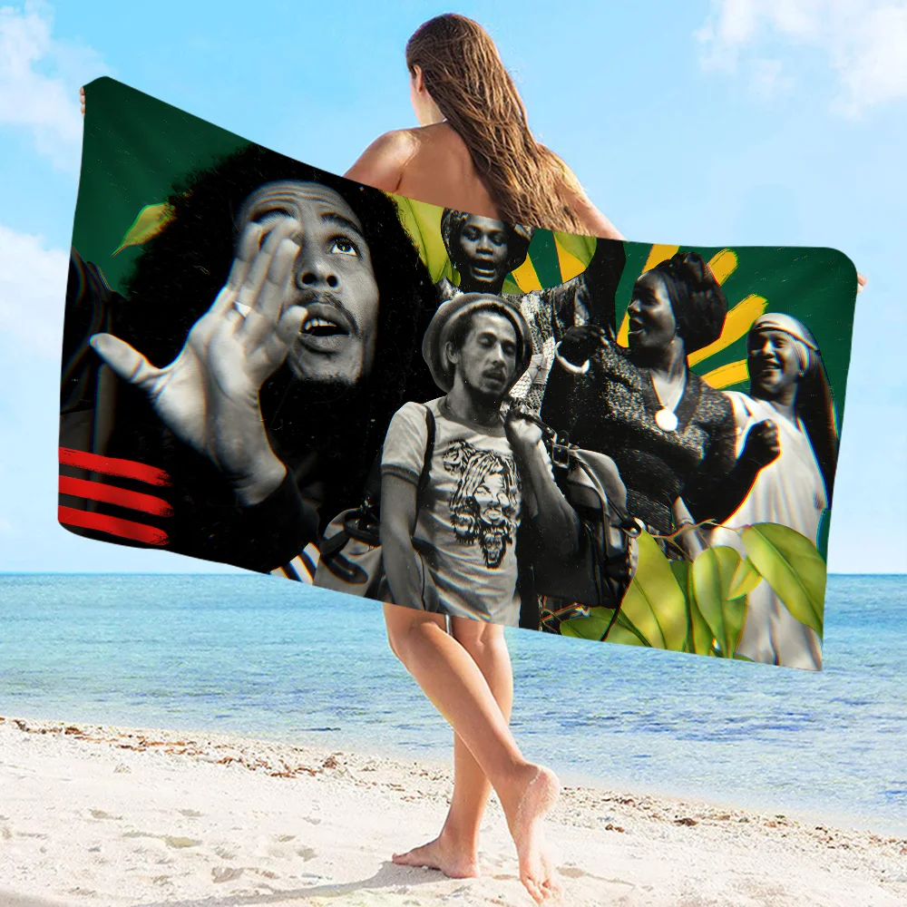 Bob Marley Reggae Music Jamaican Style Towel Microfiber Beach Towel Absorbent Quick dry Soft Yoga Swimming Resort Mountain