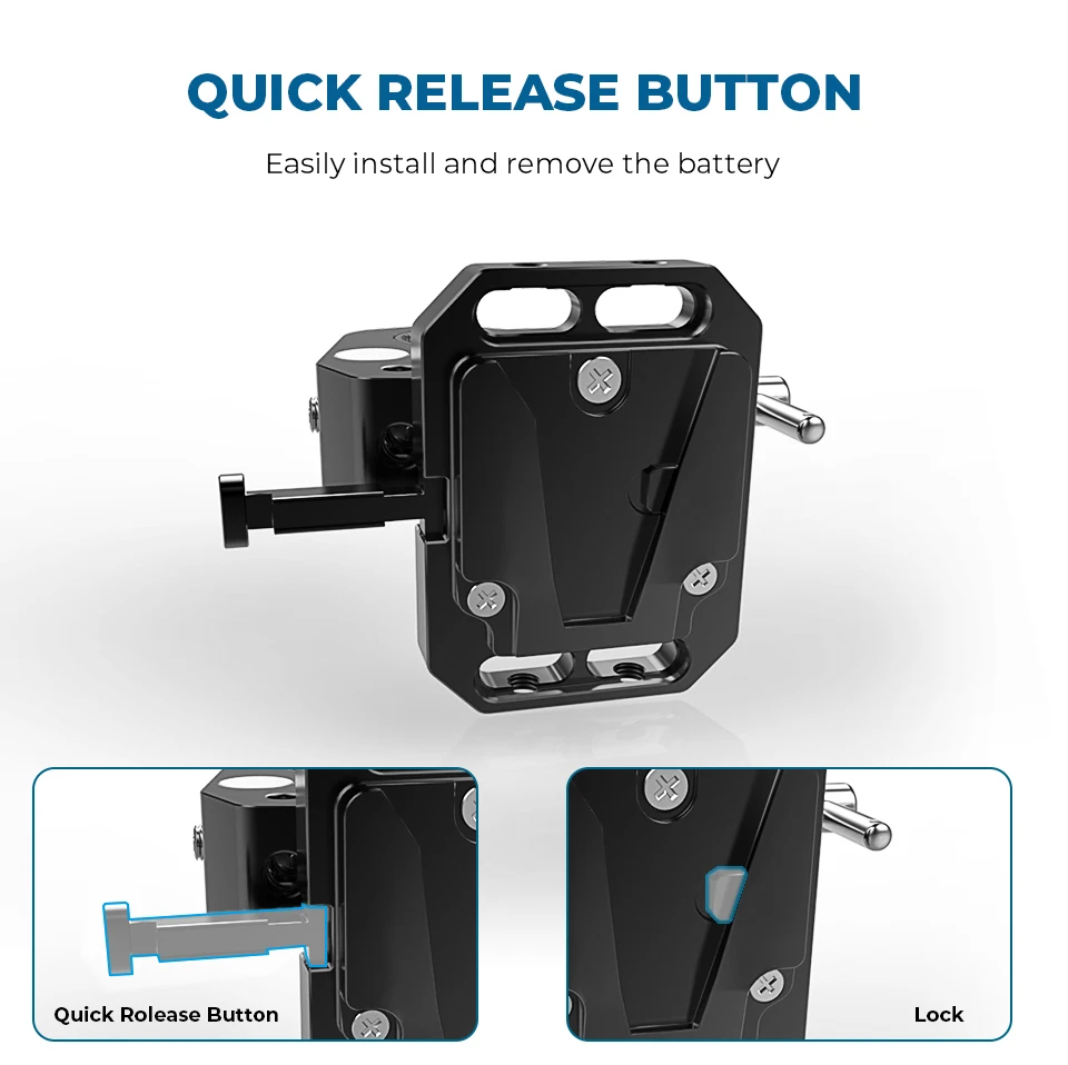 V-Lock Female Quick Release Mount Adapter + Multipurpose Super Crab Clamp For DS