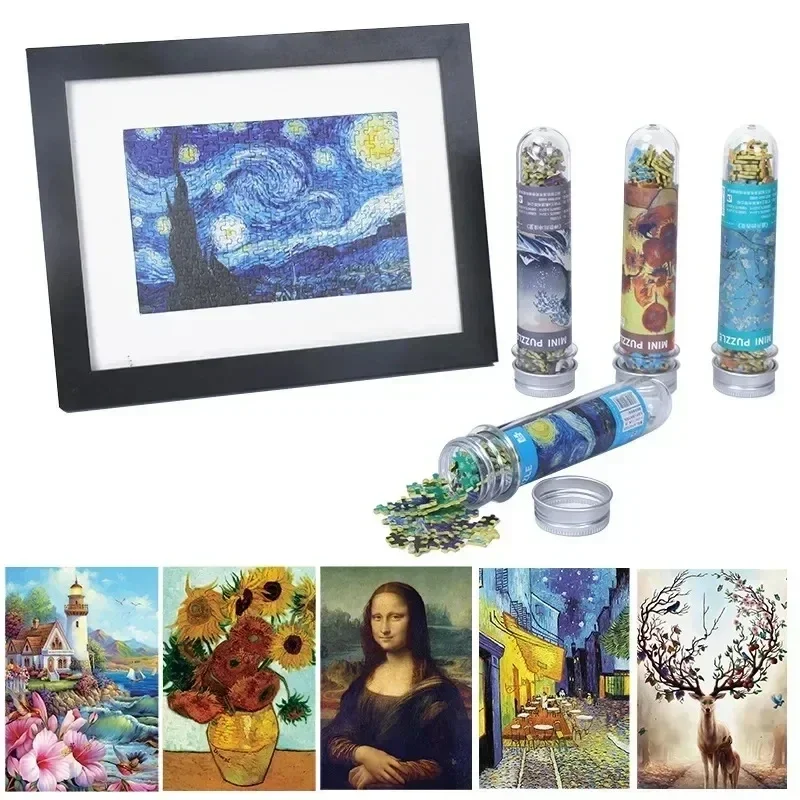 Baokuan 2set Mini Tube Pocket Puzzle Van Gogh Famous Painting