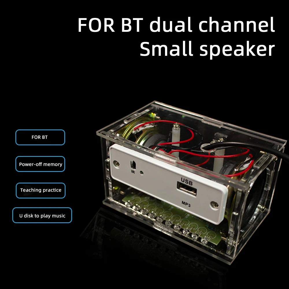 White DIY Electronic Kit Bluetooth Speaker Electronics DIY Soldering Project Kit Teaching Practice Bluetooth Stereo Speaker 6