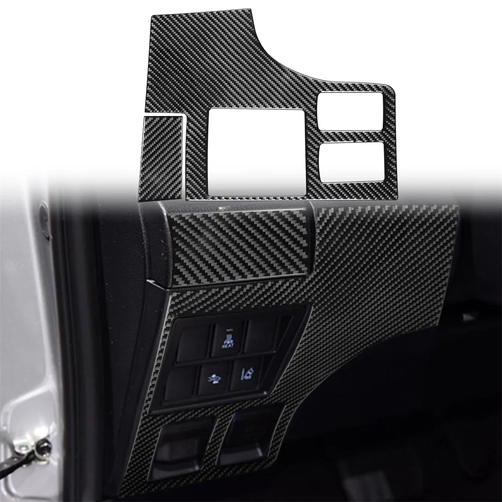 

2pcs For 15-21 Toyota HiLux Hood Switch Panel Carbon Fiber Decorative Sticker Exquisite Workmanship Long Service Life Practical