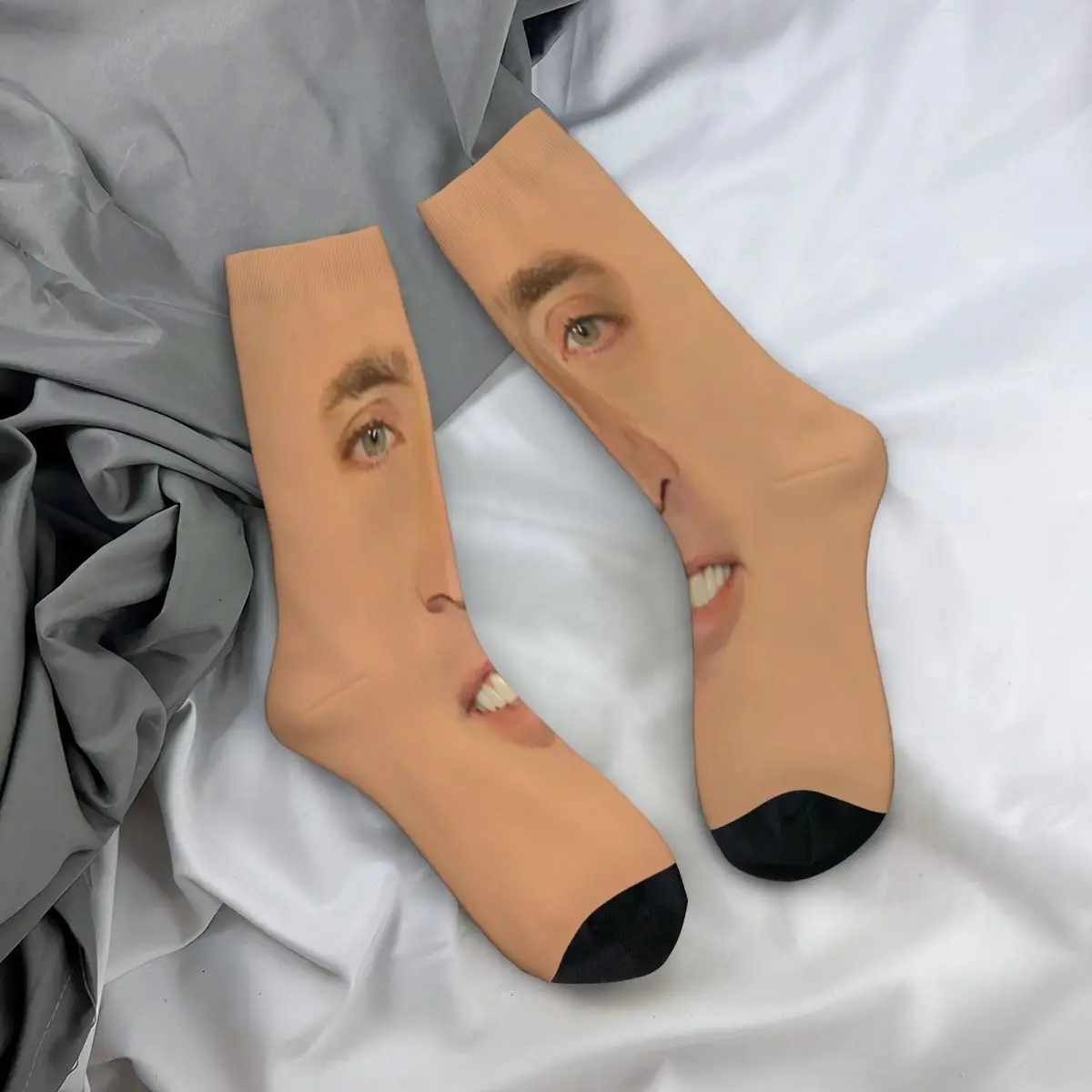 Nicolas Cage Giant Face Meme Socks Male Mens Women Spring Stockings Polyester