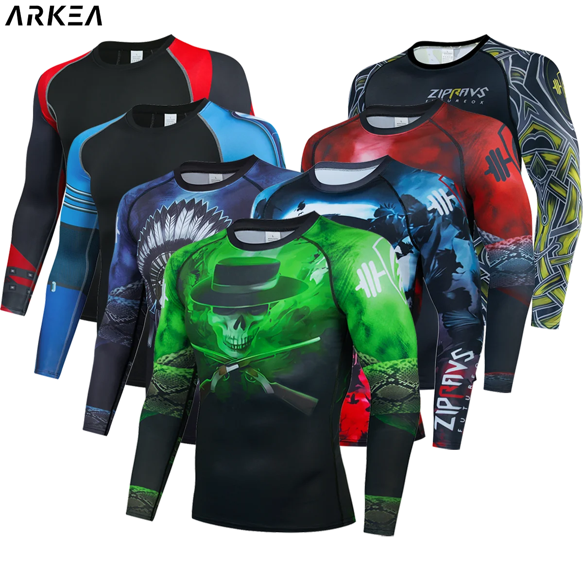 Compression Shirt Men Running Training Long Sleeve TShirt Muscle Workout Sports Wear esportes e